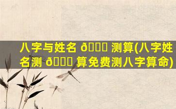 八字与姓名 🍀 测算(八字姓名测 🐛 算免费测八字算命)